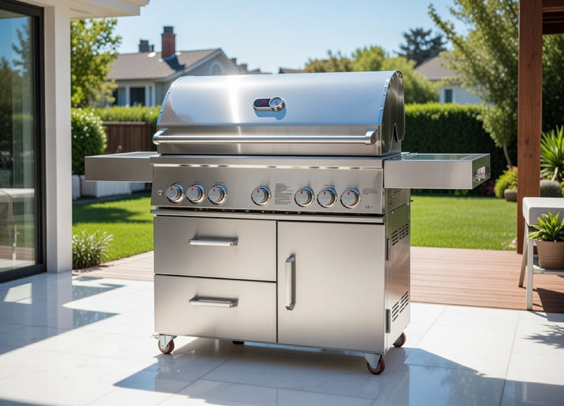 Whistler 42-Inch 5-Burner Gas Grill With Rear Infrared Burner, Grill Lights, Rotisserie Kit & Cover
