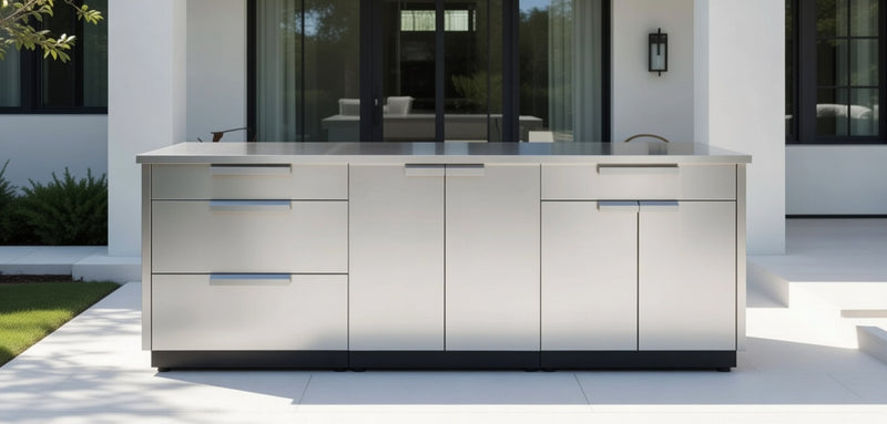 Outdoor Kitchen Stainless Steel 3 Piece Cabinet Set