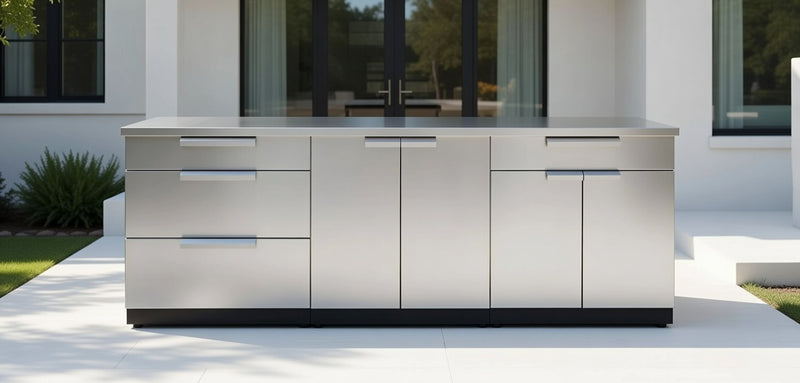 Outdoor Kitchen Stainless Steel 3 Piece Cabinet Set