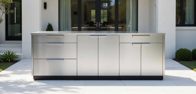Outdoor Kitchen Stainless Steel 3 Piece Cabinet Set