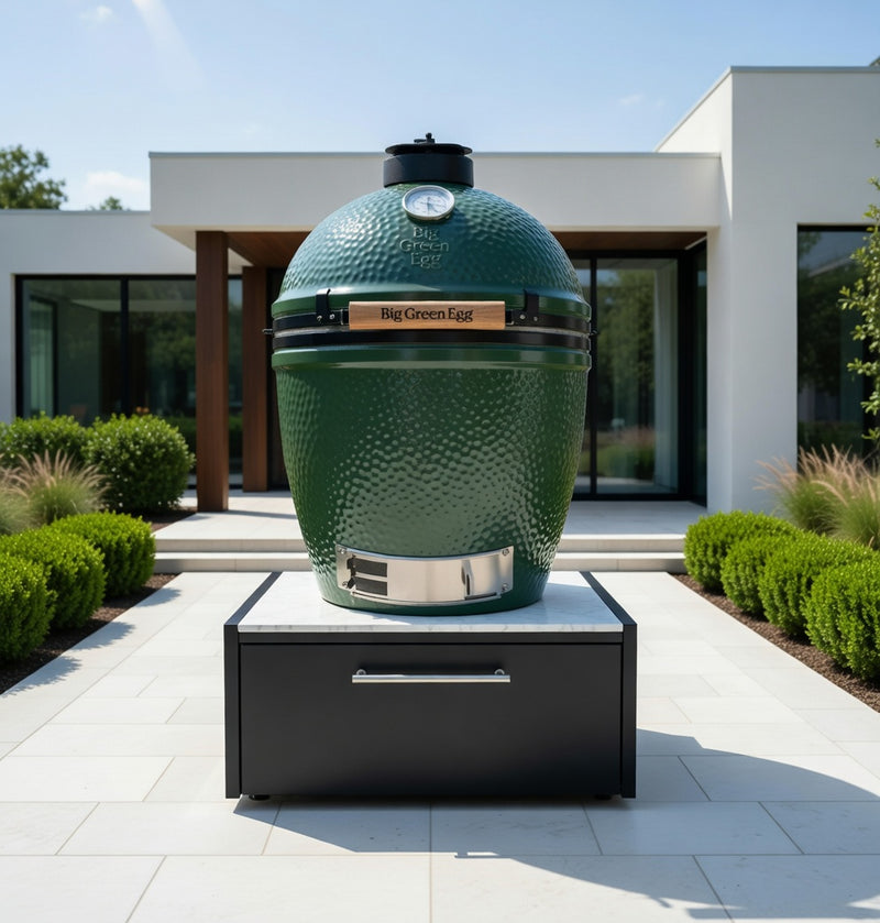 Outdoor Kitchen Elysia Kamado Cabinet Base Unit and Large Green Egg