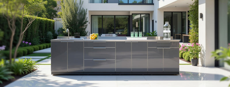 Outdoor Kitchen Aluminum 5 Piece Cabinet Set
