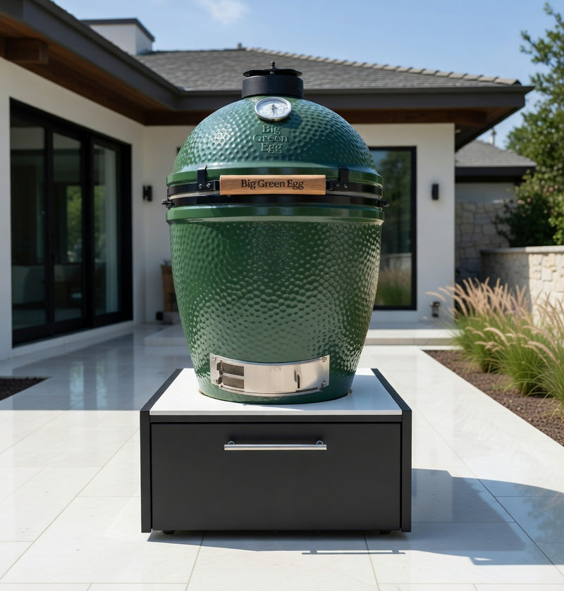 Outdoor Kitchen Elysia Kamado Cabinet Base Unit and Large Green Egg