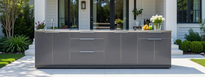 Outdoor Kitchen Aluminum 5 Piece Cabinet Set