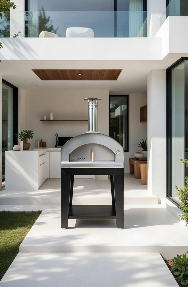 Rossofuoco NONNA LUISA Wood-fired oven - Brown with Cart 40"