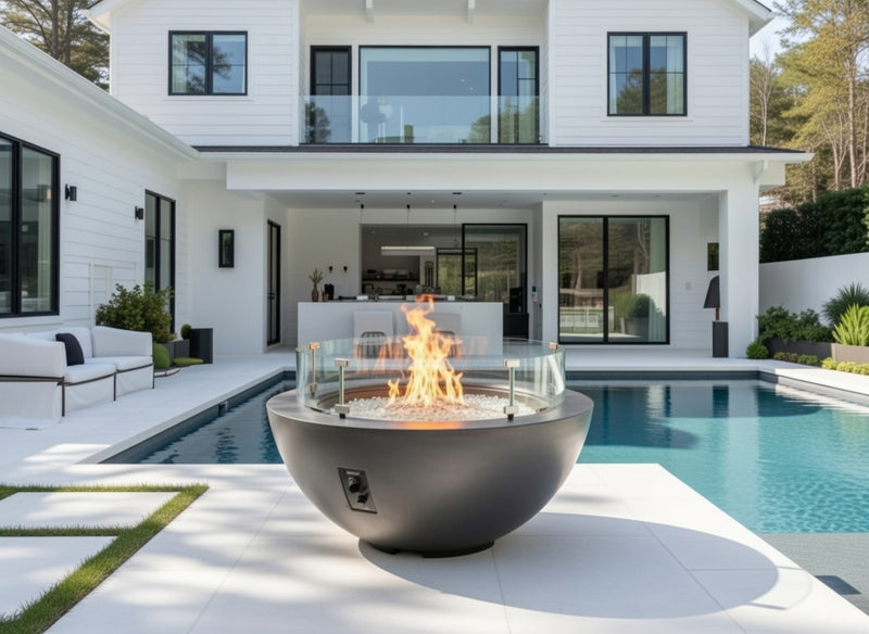 Fire Pit Bowl Midnight Mist Cove 42" Round Gas