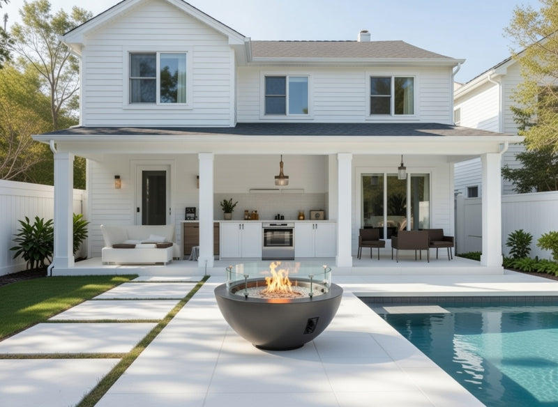 Fire Pit Bowl Midnight Mist Cove 42" Round Gas