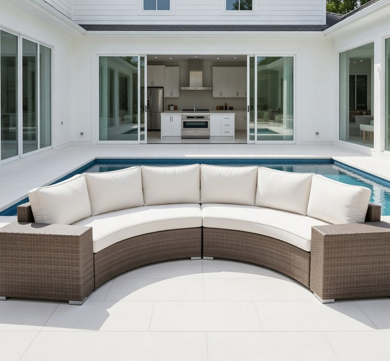 Outdoor Modular Sofa Set in Dove Finish