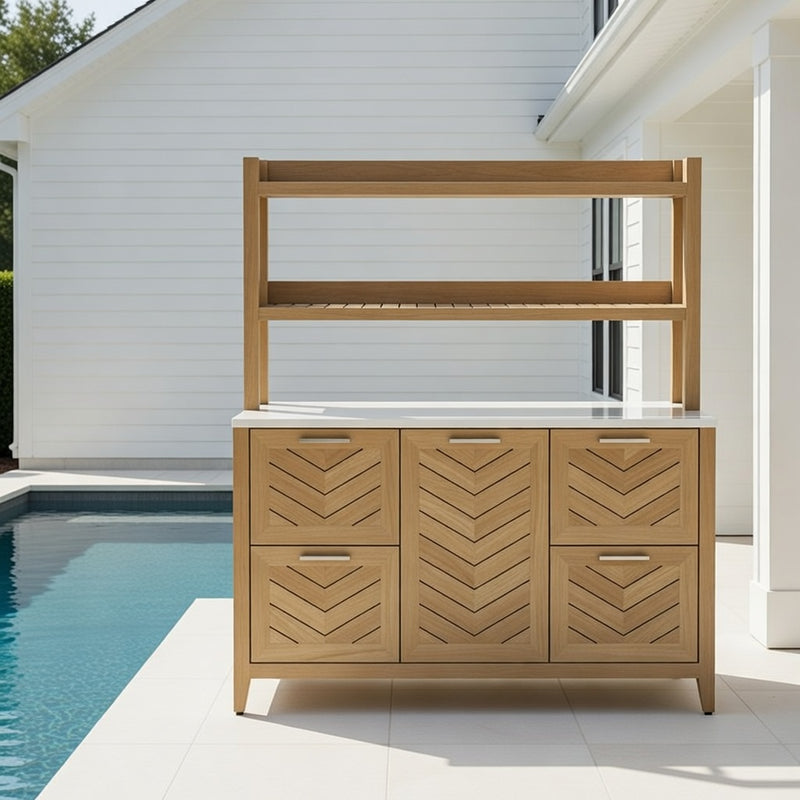 Outdoor Sideboard & Hutch Teak