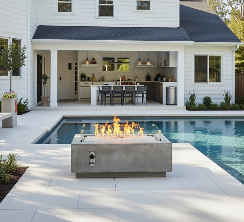 Linear Fire Pit Table 54" Midnight Mist