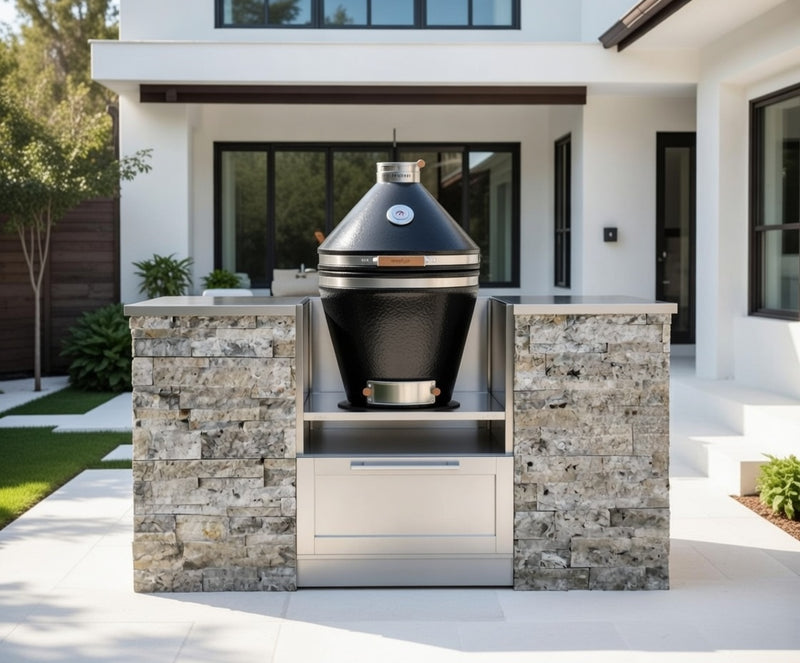 Outdoor Kitchen Signature Series 6 Piece Cabinet Set with Kamado Cabinet with Kamado