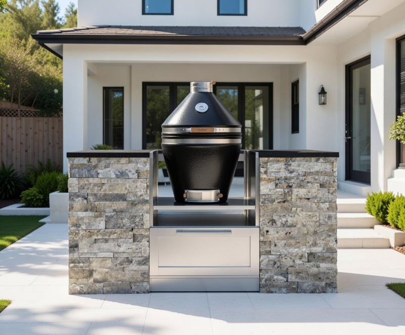Outdoor Kitchen Signature Series 6 Piece Cabinet Set with Kamado Cabinet with Kamado
