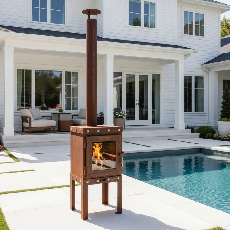 Piqua Compact CorTen Steel Wood Stove | RB73