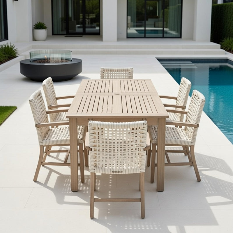 Rectangular Dining Set in Weathered Finish
