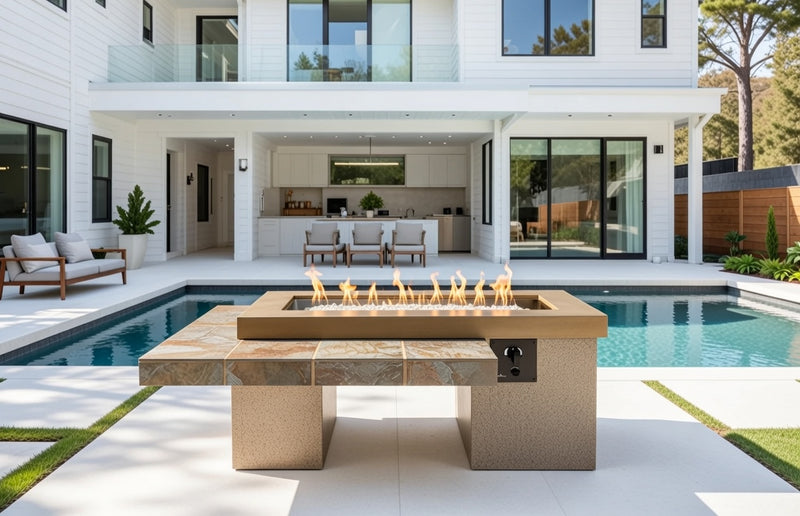 Linear Fire Pit Table Brown Uptown Color