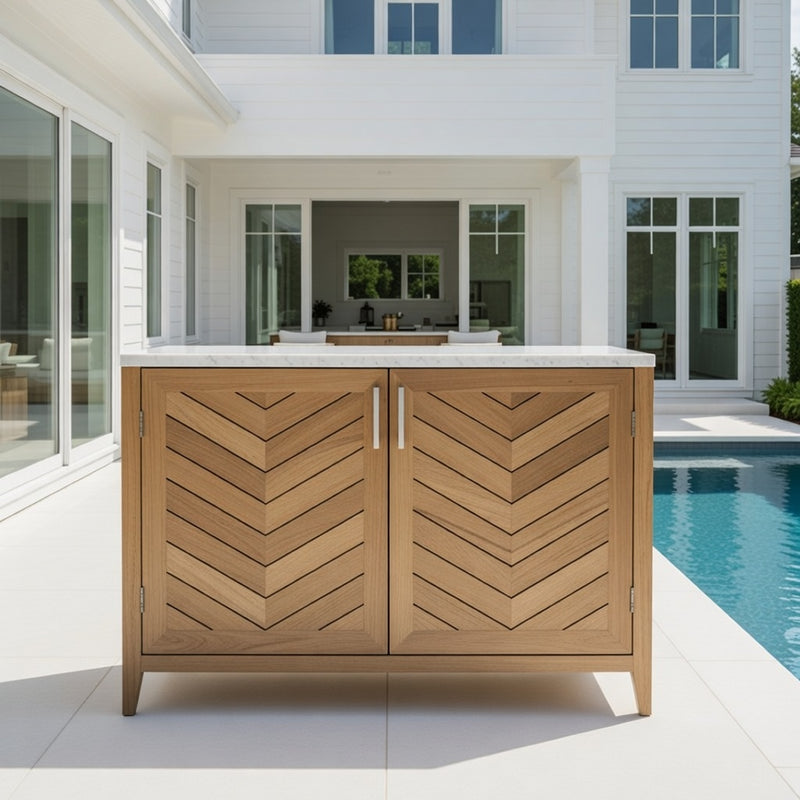 Outdoor Kitchen Cabinet with Two Doors Teak