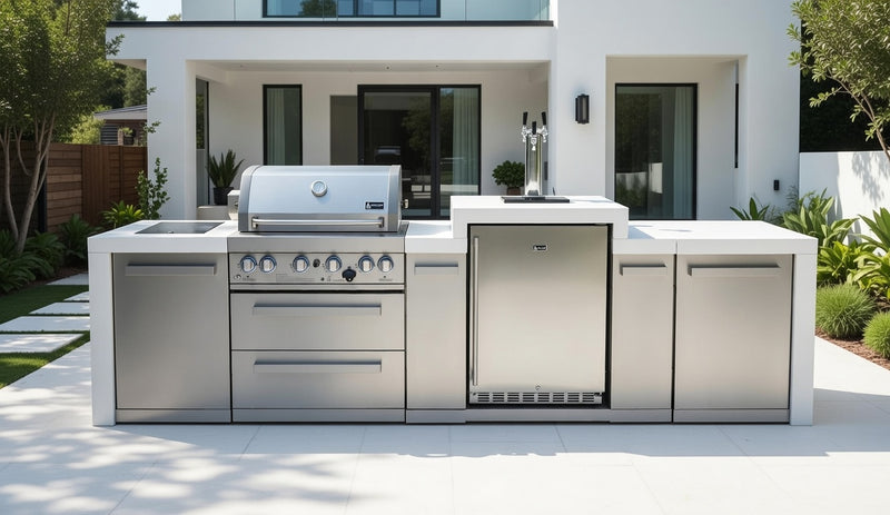 Mont Alpi 400 Deluxe BBQ Grill Island with Kegerator - MAi400-DKEG