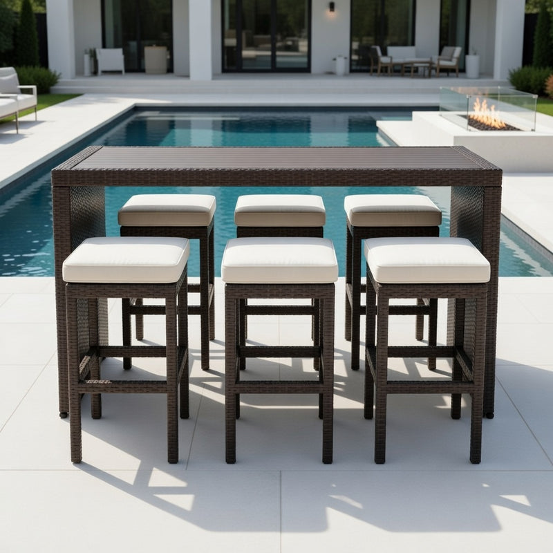 Bar Set in Bronze Finish and Cushions