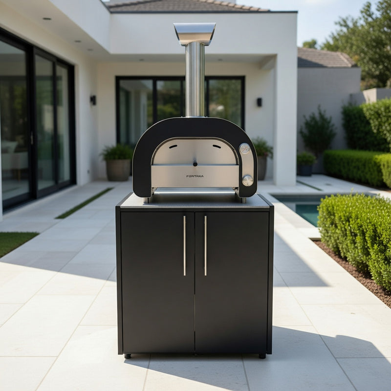 Outdoor Kitchen Elysia Paired Fontana Maestro 60 Gas Pizza Oven