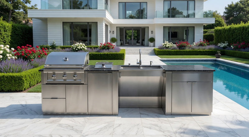 Sunstone CABANA 10'-8" Grill/Burner & Double Sink Island Package