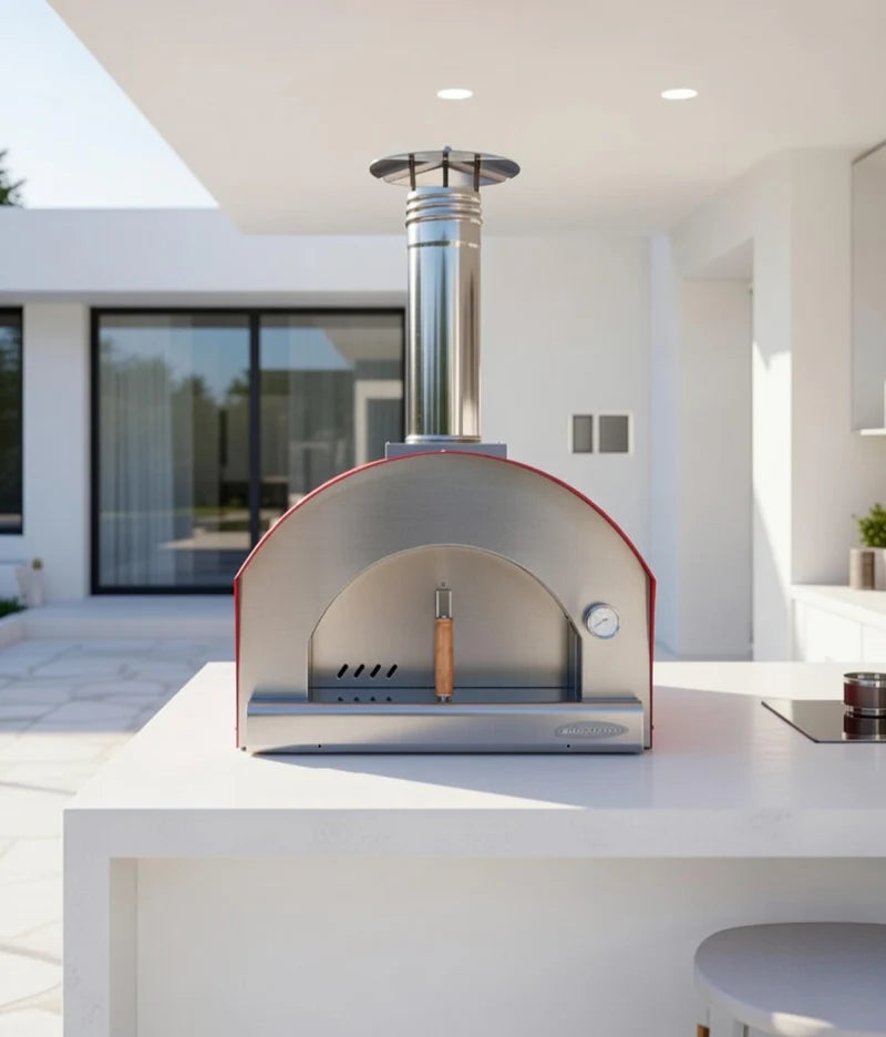 Rossofuoco CAMPAGNOLO Wood-Fired Oven - Stainless Steel/Red 32"