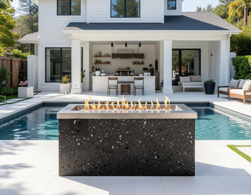 Linear Fire Pit Table Key Largo-Stainless Steel