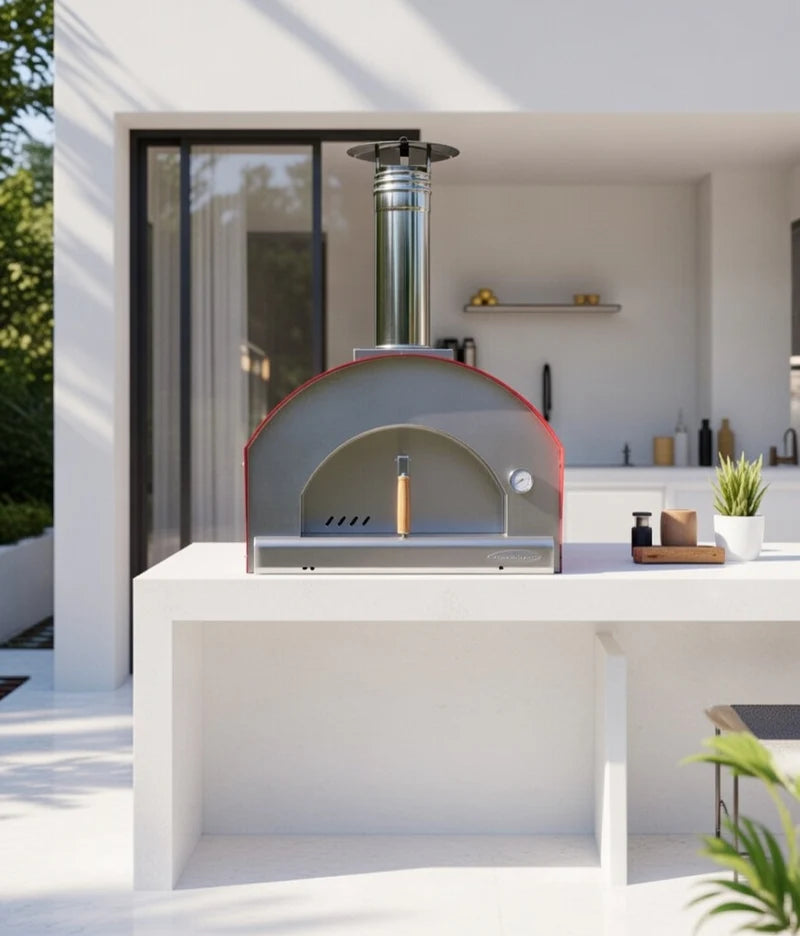 Rossofuoco CAMPAGNOLO Wood-Fired Oven - Stainless Steel/Red 32"