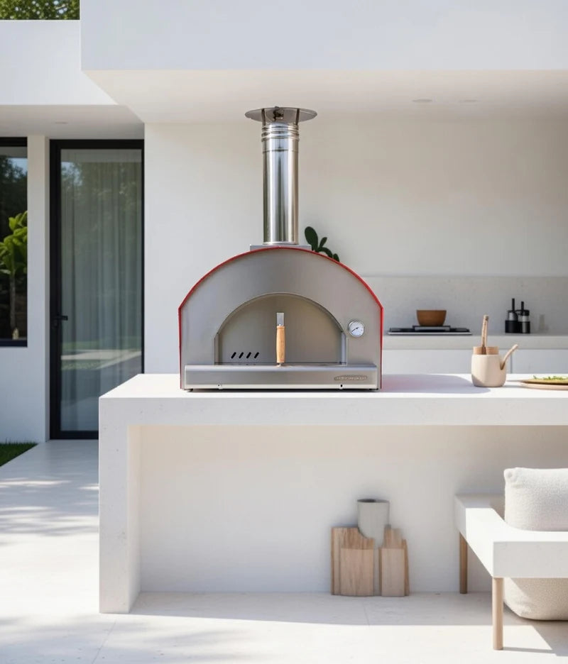 Rossofuoco CAMPAGNOLO Wood-Fired Oven - Stainless Steel/Red 32"