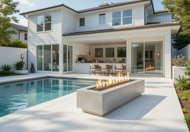 Linear Fire Pit Table 72" Natural Grey Cove Fire Pit Table