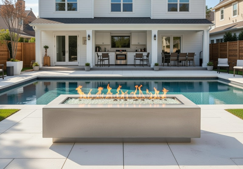 Linear Fire Pit Table 72" Natural Grey Cove Fire Pit Table