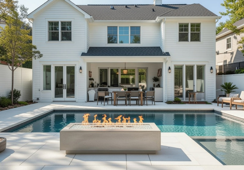 Linear Fire Pit Table 72" Natural Grey Cove Fire Pit Table