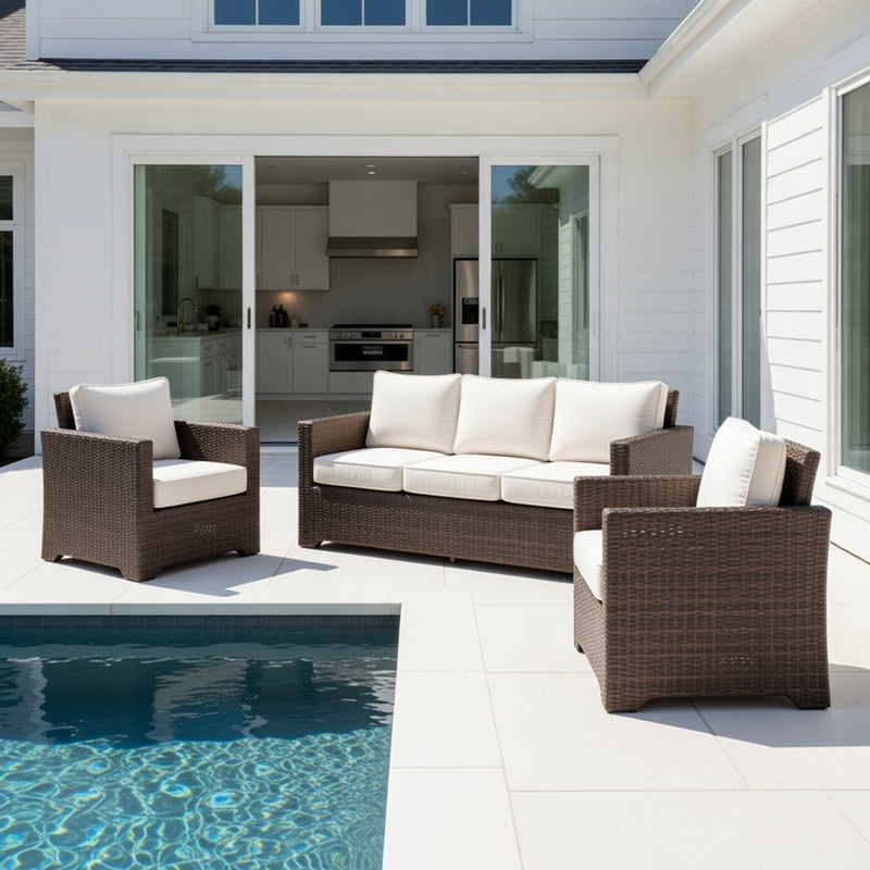 Small Palermo 3-pc. Sofa Set in Bronze Finish