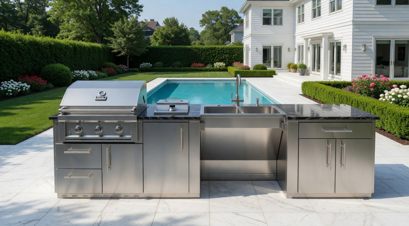 Sunstone CABANA 10'-8" Grill/Burner & Double Sink Island Package