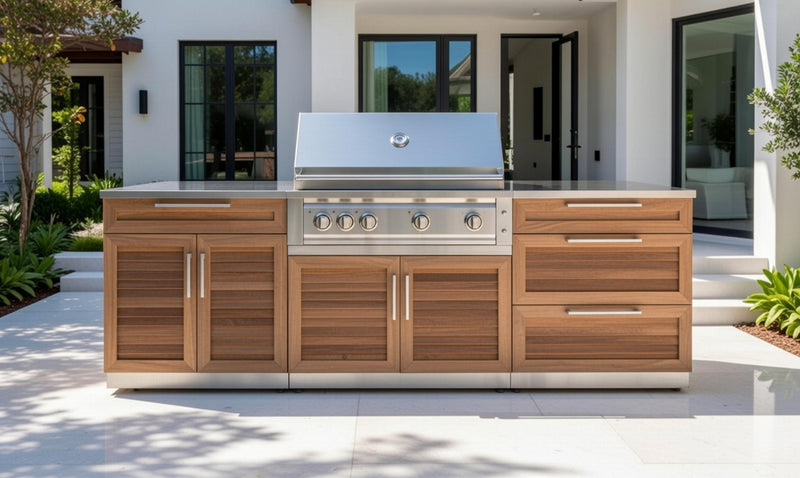 Classic Series 5PC Modular Outdoor Kitchen · 304 Stainless Steel · Louvered Door