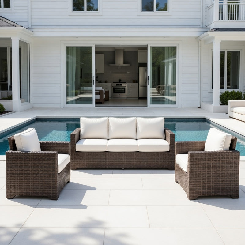 Small Palermo 3-pc. Sofa Set in Bronze Finish