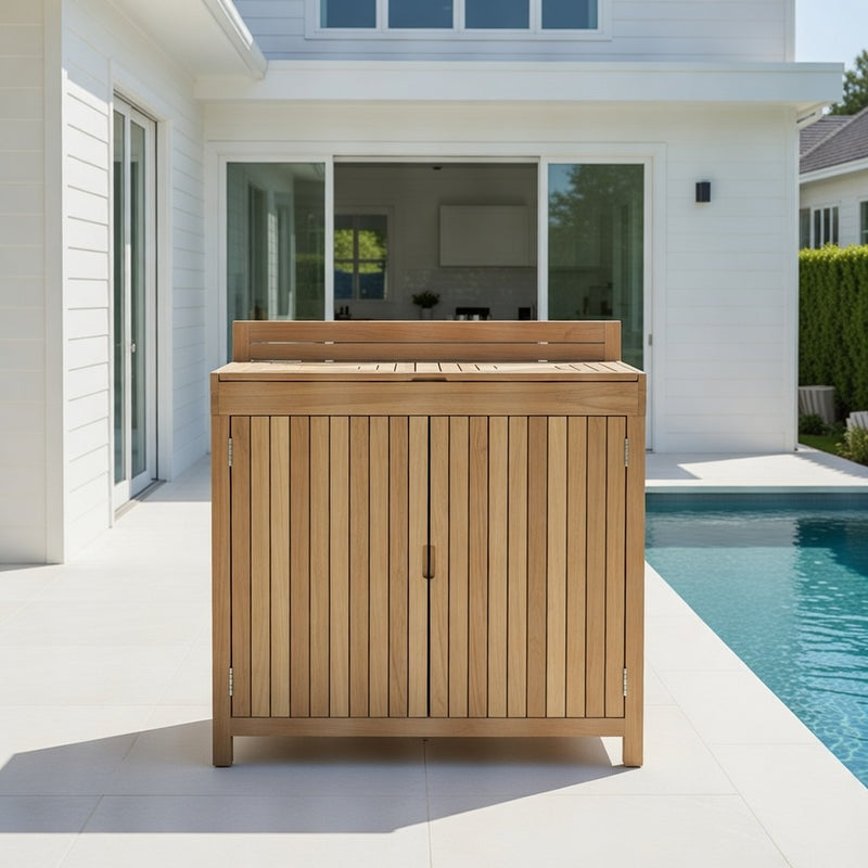 Outdoor Frances Teak Storage Cabinet
