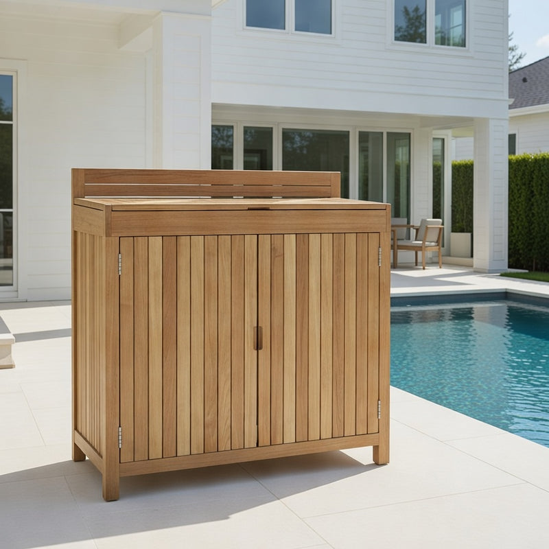 Outdoor Frances Teak Storage Cabinet