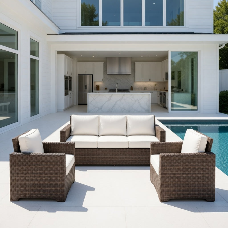Small Palermo 3-pc. Sofa Set in Bronze Finish