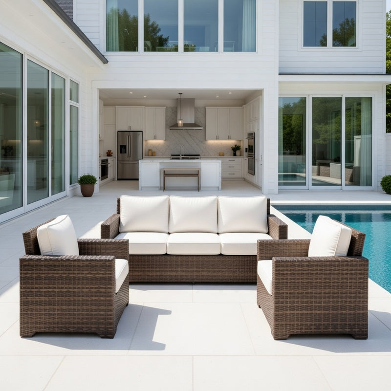 Small Palermo 3-pc. Sofa Set in Bronze Finish