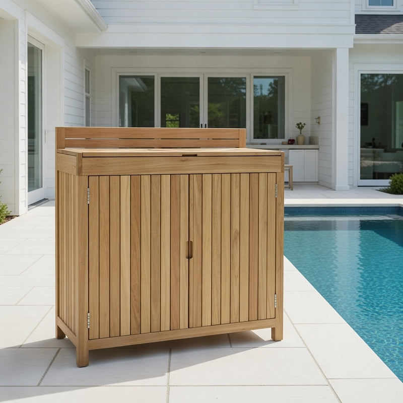 Outdoor Frances Teak Storage Cabinet