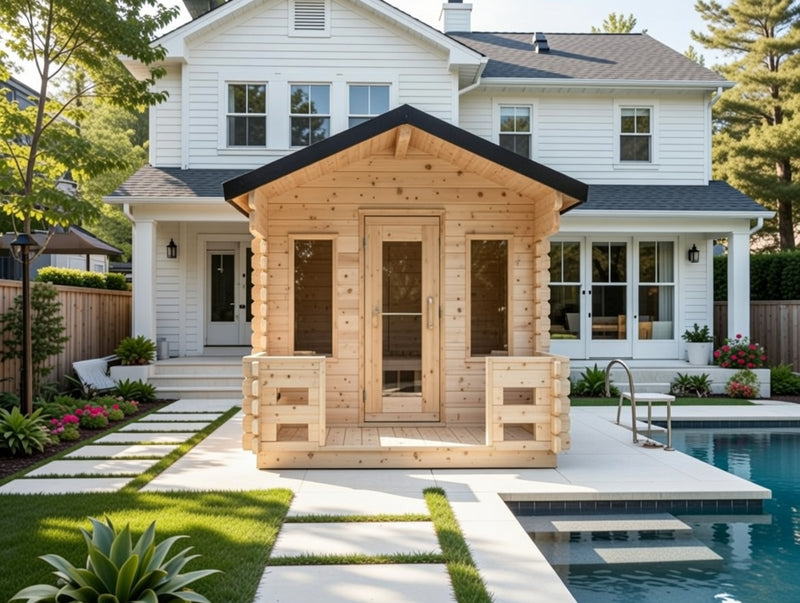 CT Georgian Cabin Sauna with Porch | 2-6 People | Wood or Electric Heater