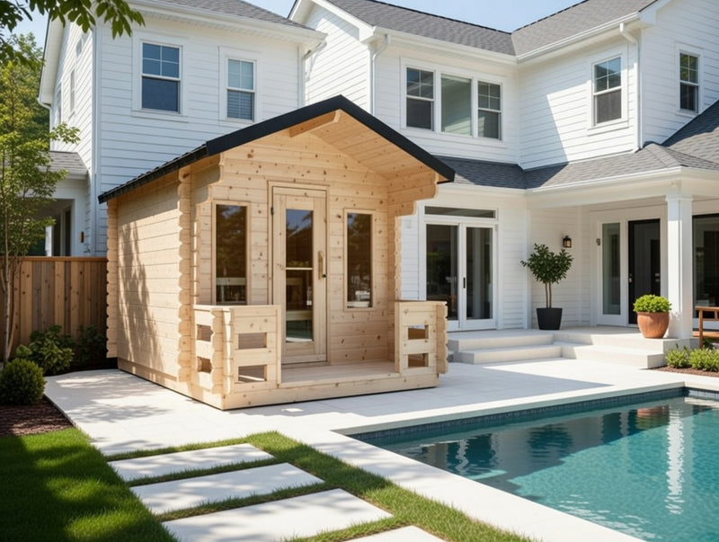 CT Georgian Cabin Sauna with Porch | 2-6 People | Wood or Electric Heater