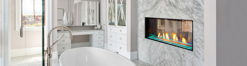 Plaza 75'' Linear, See-Through, Glass Barrier, Fireplace