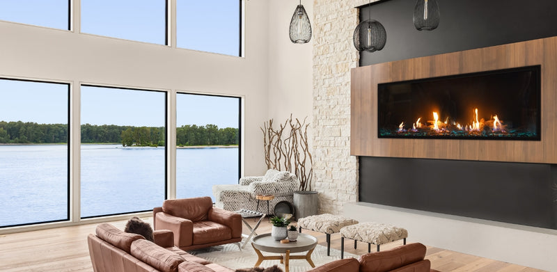 Plaza 55'' Linear, Single-Sided, Screen Barrier, Fireplace