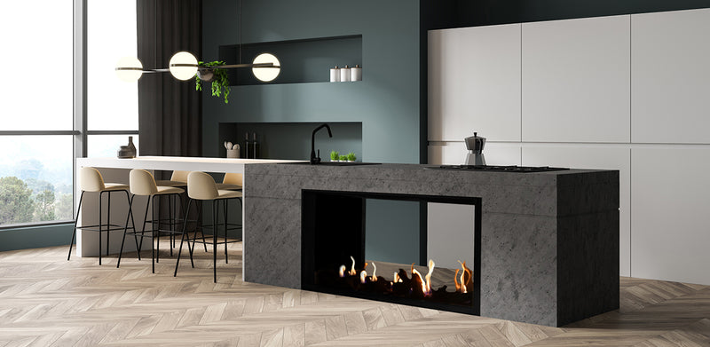 Plaza 55'' Linear, See-Through, Screen Barrier, Fireplace