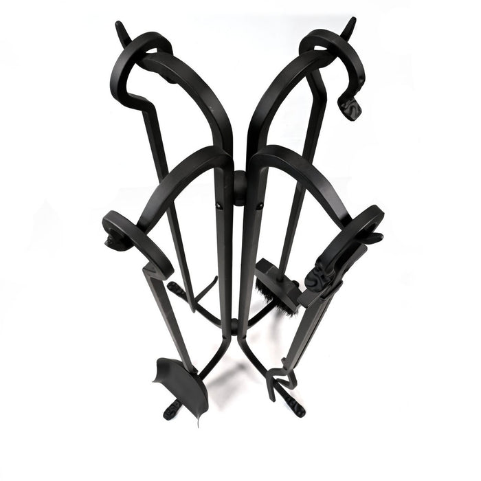Pilgrim 5 Piece Forged Hearth Fireplace Tools - Matte Black