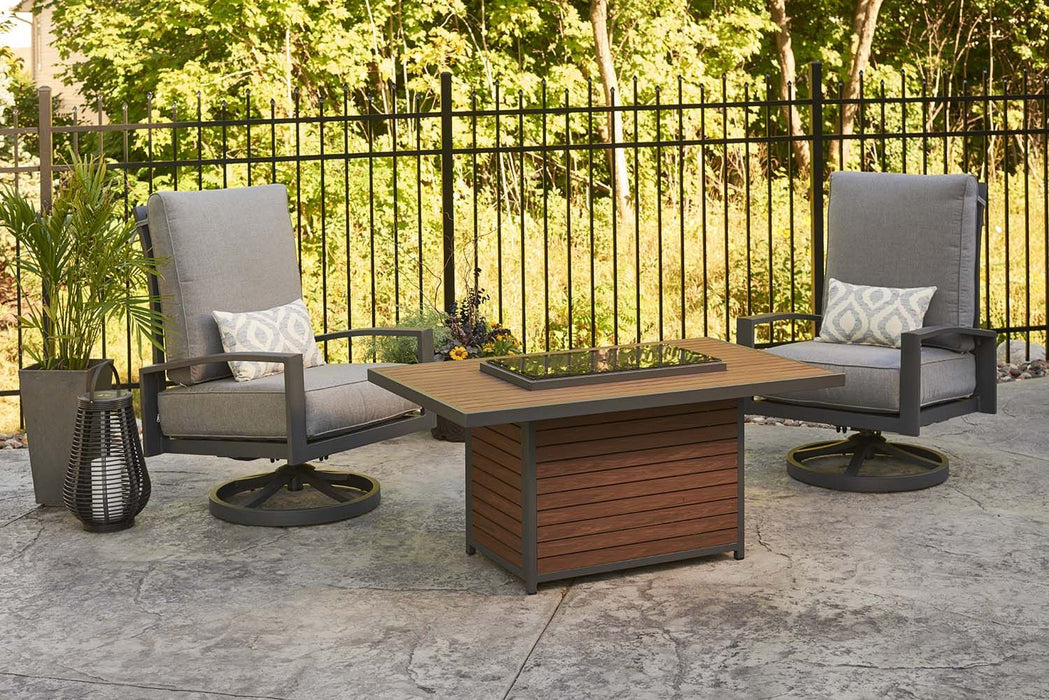 The Outdoor GreatRoom Company KW-1224-19-K Kenwood Gas Fire Pit Table, 30.75x50-Inches