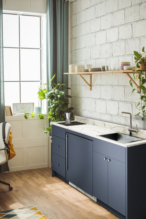 Caldera Turnkey Kitchenette Sink Fridge and Hob | Blue 35.75" H x 62.5" W x 25.75" D
