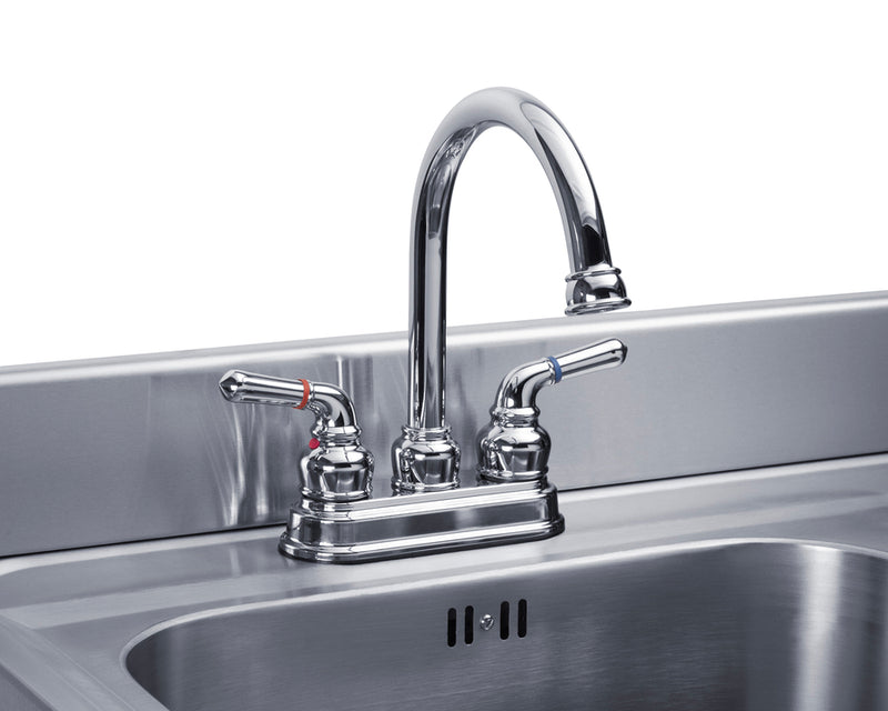 Kitchenette Black 48" Stainless Steel Countertop, Sink, and Beverage Center