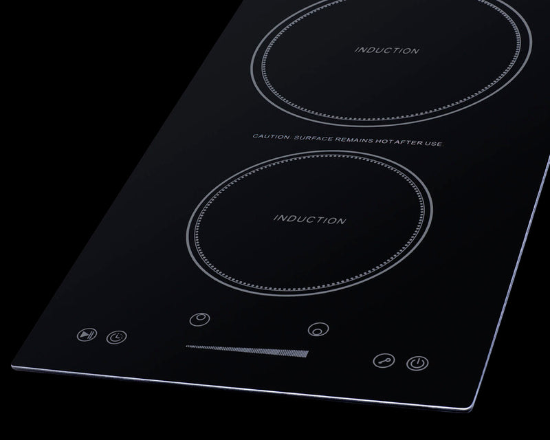 Summit 13" Wide 115V 2-Zone Induction Cooktop, Cord Included